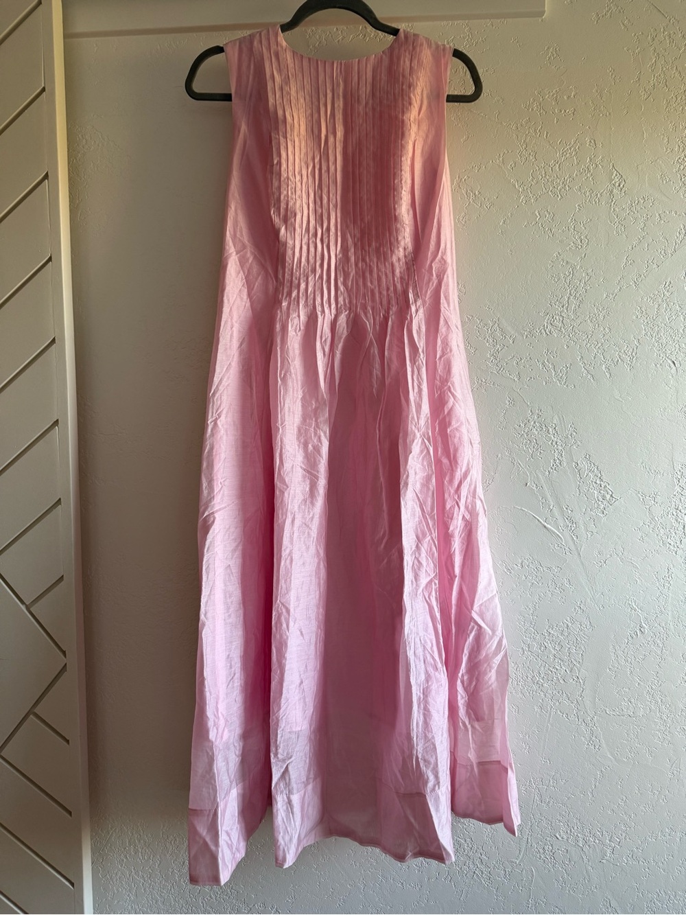 Commense Pink Sleeveless Pintuck Midi Dress Size medium